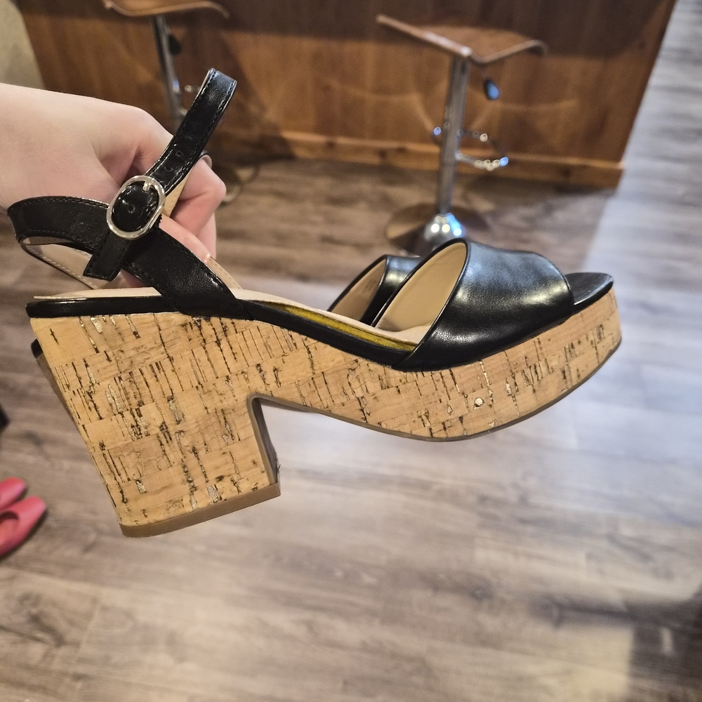 Kelly & Katie Black Open-Toe Heels